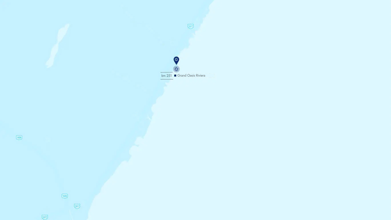 Mapa de ubicación del hotel Grand Oasis Riviera