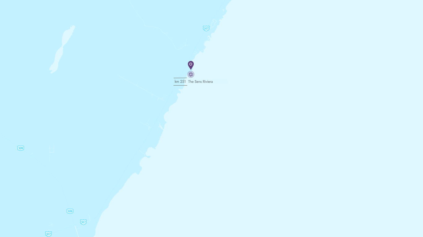 Mapa de ubicación del hotel The Sens Riviera