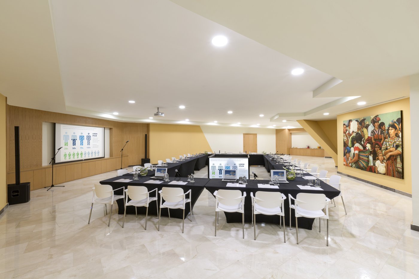 Galeria de Grupos: Salón de reuniones com mesas no hotel Grand Oasis Cancun.