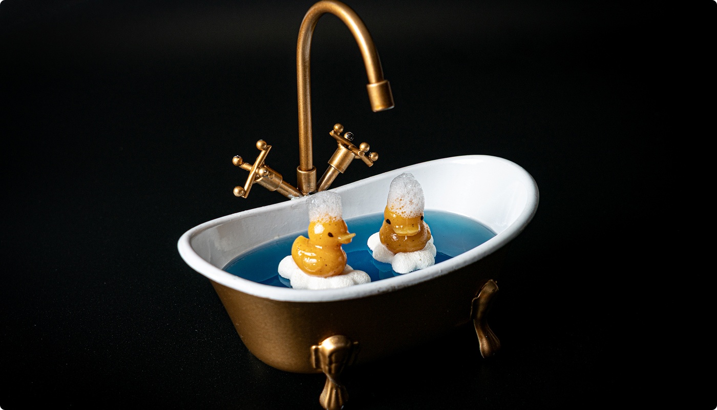 Gordita/Brioche com "Chicharrón" no Restaurante Benazuza no Hotel The Pyramid at Grand Oasis