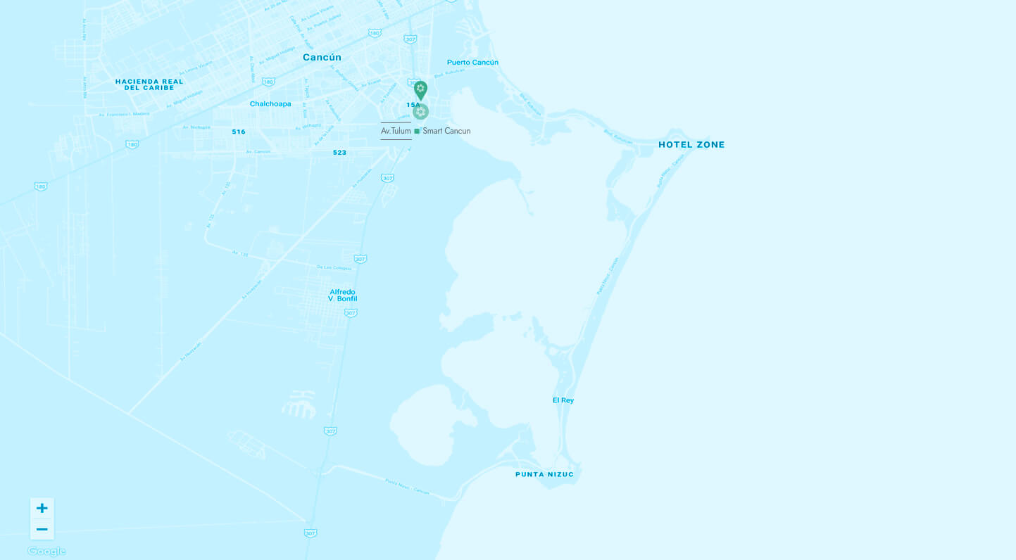 Mapa de ubicación del hotel Smart Cancún